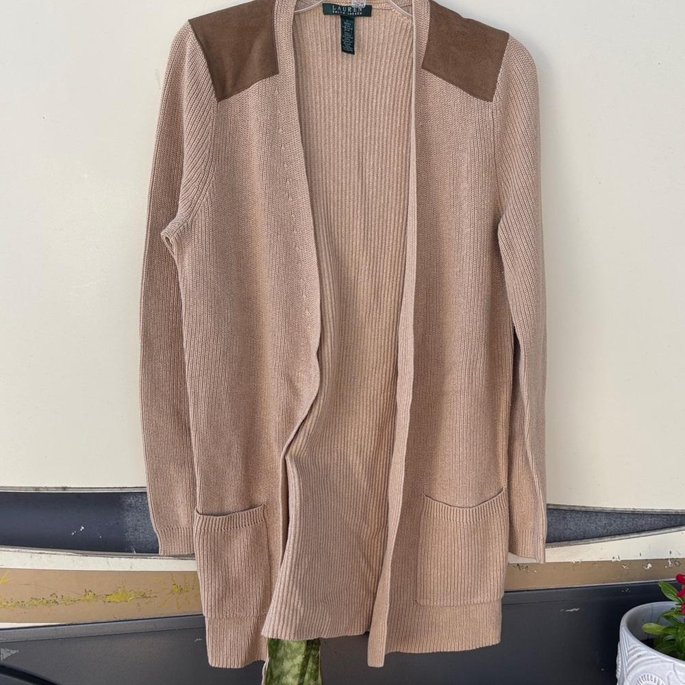 Ralph Lauren Beige Open Front Cardigan